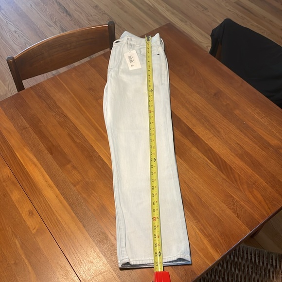 Frame Denim Le Hollywood Crop Jeans Sz 26 High Rise Straight Beach Out Rips Wash - Picture 12 of 14